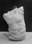 Sculptured furniture support: torso of a Silenus or Centaur
