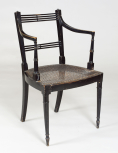 Black painted armchair, English, unknown maker, early nineteenth century
