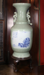 Large Chinese celadon vase (on mahogany stand L97.A), pair with L103