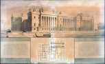 Soane office, London, design for the Palace of Westminster, view of the River Front of the House of Lords, 1796