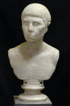 Eighteenth century imitation head of a Roman portrait bust set on an antique bust