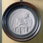 Cast of the ‘Chellini’ Madonna by Donatello, in a circular glazed frame