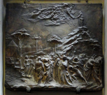 Cast of the panel depicting ‘Giving the Law’ from the The Gates of Paradise, Baptistery, Florence, by Lorenzo Ghiberti, 1425-52