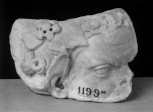 Head of a young satyr, part of the decorative relief on a large Roman vase