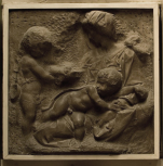 Cast of the <i>Taddei tondo </i>by Michelangelo, in a rectangular frame
