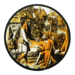 The Prodigal asks for work, stained glass roundel, workshop of Pieter Coecke van Aelst, Netherlandish, c.1550 
