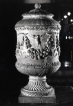 Roman cinerary vase carved with bucrania (ox skulls) and garlands