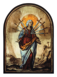 <i>The Seven Sorrows of the Virgin Mary</i>, stained glass panel, German, Rhineland, 17th or18th century