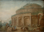 Architectural ruins: view of a tomb between Caserta and Capua