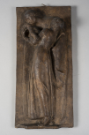 Relief of an angelic figure with a woman holding a dead child, model for a monument(?)