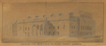 Small sketch of the principal fronts of Covent Garden Theatre designed by the architect Robert Smirke