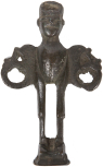 Roman utensil ornament and foot depicting a harpy with dragon wings