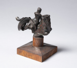 A Roman bronze figure of a nereid (sea nymph) riding on a sea bull