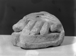A section of a Roman sandalled left foot, from a colossal statue