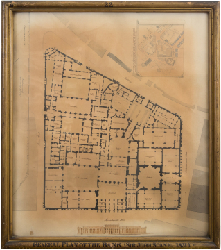 Plan of the Bank of England with an elevation of the South Front, 1831