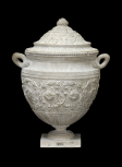 Cinerary vase with foliate scroll frieze