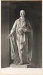 Engraving of Nollekins’ statue of William Pitt in the Senate House, Cambridge