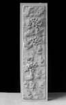 Section of a Roman carved pilaster or garden balustrade enriched with vine leaves and grapes, with birds set below and  pecking at alternate bunches.