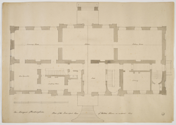 Soane office, WOTTON HOUSE, (Bucks), (6-10) Designs for the house, as ...