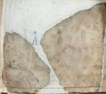 One of the 18 fragments of the cover of the sarcophagus of Seti I, acquired by Soane with the sarcophagus in 1824. 