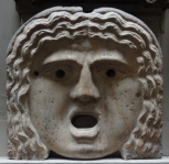 Large flat mask from a Roman fountain or bath