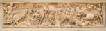 The front of a Roman sarcophagus depicting 'The Rape (or carrying off) of Persephone (Proserpina)' 