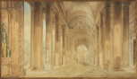 View in the Portico with the main entrance of the Design for a Royal Palace, 1827